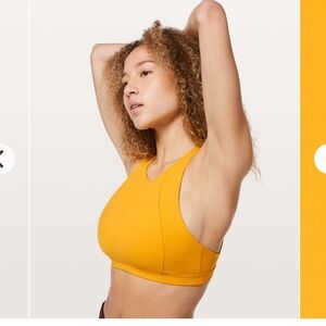 NWT Lululemon free to be serene high neck bra in honey lemon